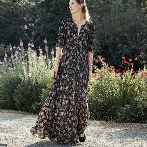 Doen Hazel Dress in Black Lilium Print